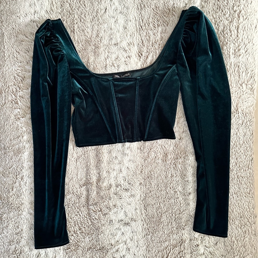 Velvet Long Sleeve Corset